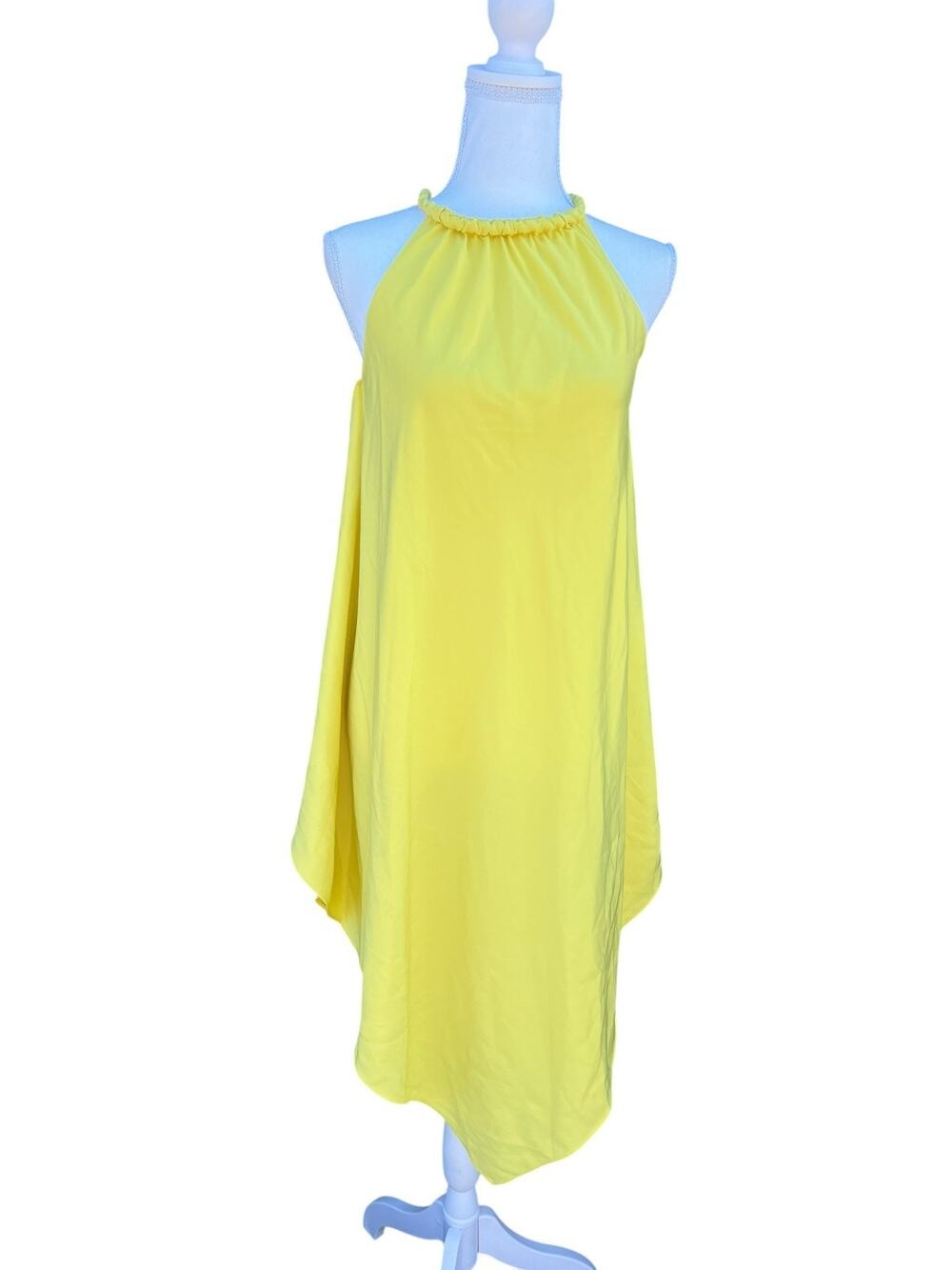 Rachel Roy Yellow Rope Asymmetrical Halter Handkerchief Braided Neck SMALL NEW